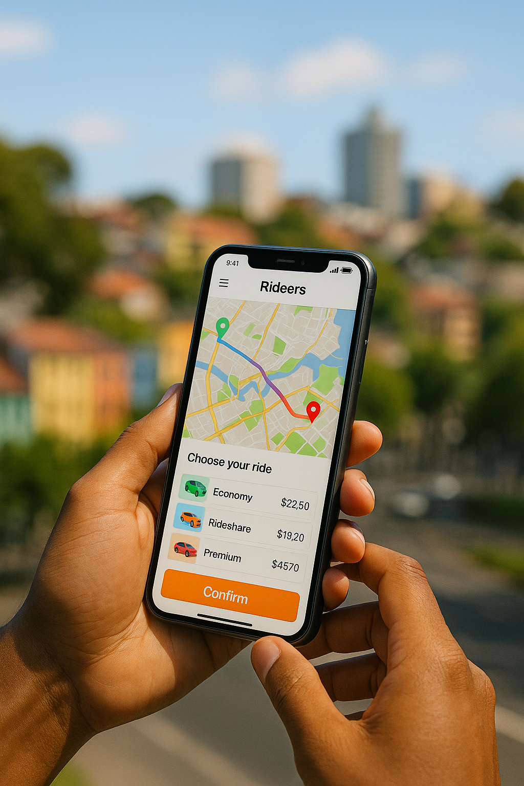 Book a ride with Rideers app